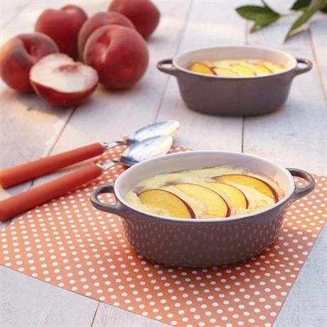 Set 4 Petits Plats à Four Individuels Gris-taupe En Céramique émaillée 350 Ml 5 Set 4 Petits Plats à Four Individuels Gris-taupe En Céramique émaillée 350 Ml – Image 3