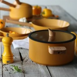 Faitout Ector Induction Aluminium Revêtu 24 Cm Jaune -fournitures de cuisine boutique 108008 3 1 Faitout Ector induction aluminium revetu 24 cm jaune Ogo