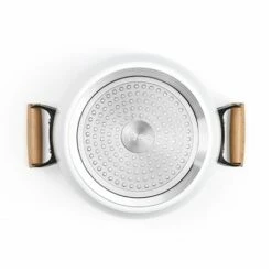 LIVOO Faitout Wood Line Blanc 24 Cm -fournitures de cuisine boutique 116000 3 1 Faitout wood line blanc 24 cm Livoo