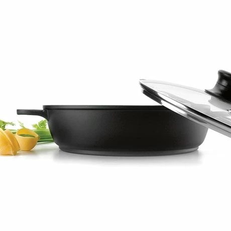 Faitout Fonte Avec Couvercle En Verre 36 Cm Noir 4 Faitout Fonte Avec Couvercle En Verre 36 Cm Noir – Image 2