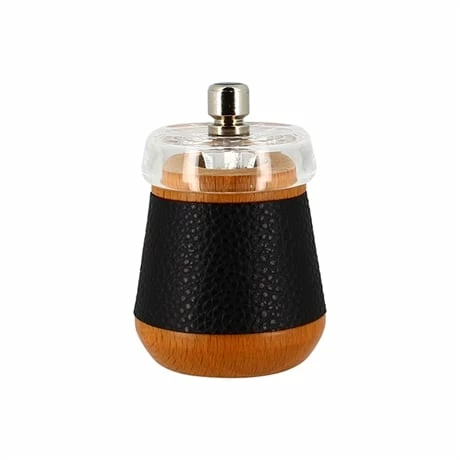 Moulin à Poivre En Bois Effet Cuir Noir 3 Moulin à Poivre En Bois Effet Cuir Noir