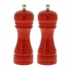 De Buyer Set Moulins à Poivre Et à Sel JAVA Rouge 14 Cm