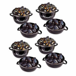 Lot De 4 Marmites à Moules 24 Cm