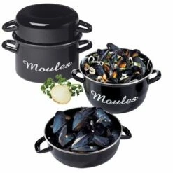 Lot De 2 Marmites à Moules Individuelles 18 Cm