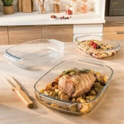 Set De 3 Plats à Four Rectangulaires En Verre Borosilicate -fournitures de cuisine boutique 248000 1 4 Set de 3 plats a four rectangulaires en verre borosilicate Mathon