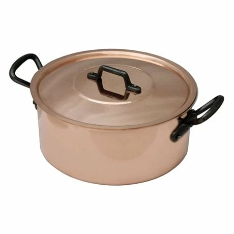 Faitout Avec Couvercle En Cuivre Massif 24 Cm -fournitures de cuisine boutique 26305 0 2 Faitout avec couvercle en cuivre massif 24 cm Baumalu