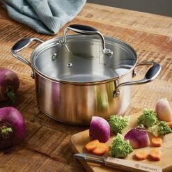 Faitout Excell’Inox 20 Cm Et Couvercle En Verre -fournitures de cuisine boutique 279195 2 3 Faitout Excell Inox 20 cm et couvercle en verre Mathon