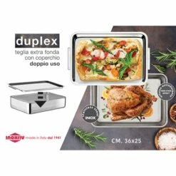Plat à Four Inox Extra Profond Avec Couvercle Duplex -fournitures de cuisine boutique 371003 3 1 Plat a four Inox extra profond avec couvercle Duplex Inoxriv