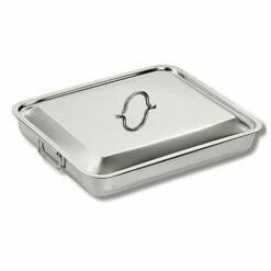 Plat à Four En Inox Avec Couvercle 35 X 27 Cm -fournitures de cuisine boutique 37113 1 1 Plat a four en inox avec couvercle 35 x 27 cm Inoxriv