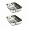 Lot De 2 Plats à Four Rectangulaire Inox 30 Cm -fournitures de cuisine boutique 379000 0 2 Lot de 2 plats a four rectangulaire inox 30 cm Baumalu