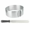 Set Couteau à Génoise Spatule à Glaçage Et Cercle à Trancher Extensible Inox