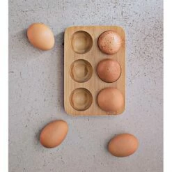 Plateau à Oeufs En Bambou Blanc -fournitures de cuisine boutique 601054 4 2 Plateau a oeufs en bambou blanc Pebbly