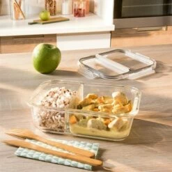 Boîte En Verre Borosilicate 2 Compartiments 950 Ml
