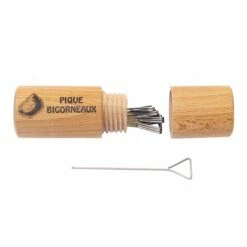 12 Piques à Bigorneaux Avec Fourreau En Hêtre