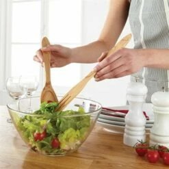 Couverts à Salade En Bois D'olivier -fournitures de cuisine boutique 82942 2 1 Couverts a salade en bois d olivier Jean Dubost