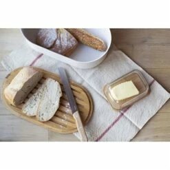 Beurrier Verre Bambou Avec Couteau 7 Beurrier Verre Bambou Avec Couteau -fournitures de cuisine boutique 844002 2 1 Beurrier verre bambou avec couteau Pebbly