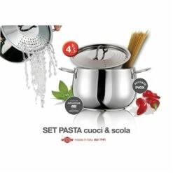 Cuit-pâtes En Inox 18 10 Avec Couvercle égouttoir 20 Cm 4,5 L -fournitures de cuisine boutique 87327 2 2 Cuit pates en inox 18 10 avec couvercle egouttoir 20 cm 4 5 L Inoxriv